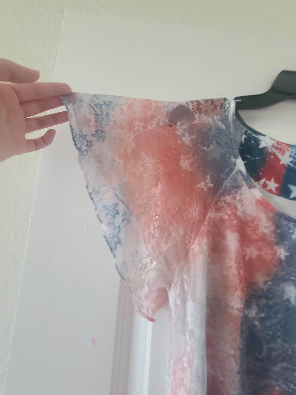 Patriotic Red and Blue Short Sleeve Tunic Top - Picture 4 of 6